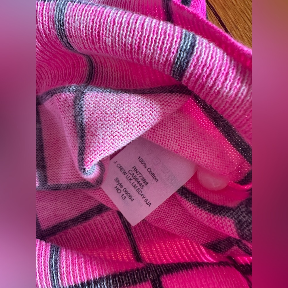 2013 J. Crew Factory Claire Cotton Cardigan in Fuchsia Window, Size L, NWT - Picture 5 of 11